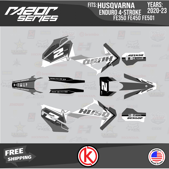 Kalair GFX Graphics Kit for Husqvarna Enduro 4-STORKE FE350,FE450 and FE501 (2020-2023) Razor Series
