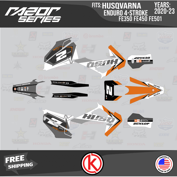 Kalair GFX Graphics Kit for Husqvarna Enduro 4-STORKE FE350,FE450 and FE501 (2020-2023) Razor Series