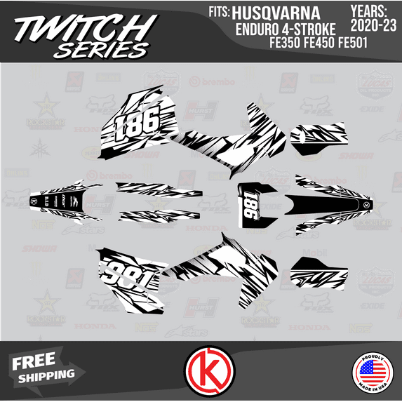 Kalair GFX Graphics Kit for Husqvarna Enduro 4-STORKE FE350,FE450 and FE501 (2020-2023) Twitch Series