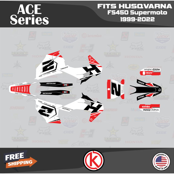 Kalair GFX Graphics Kit for Husqvarna FS450 SUPERMOTO (2019-2022) Ace Series