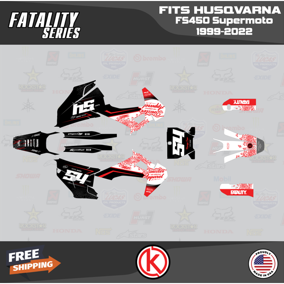 Kalair GFX Graphics Kit for Husqvarna FS450 SUPERMOTO (2019-2022) Fatality Series