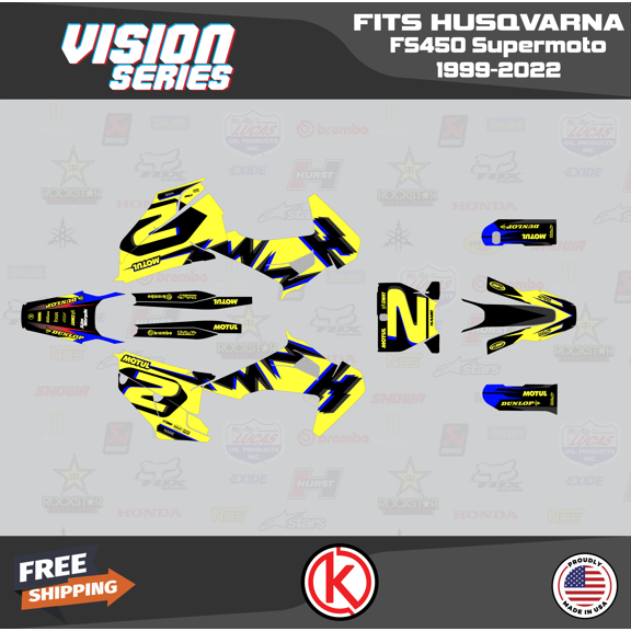 Kalair GFX Graphics Kit for Husqvarna FS450 SUPERMOTO (2019-2022) Vision Series