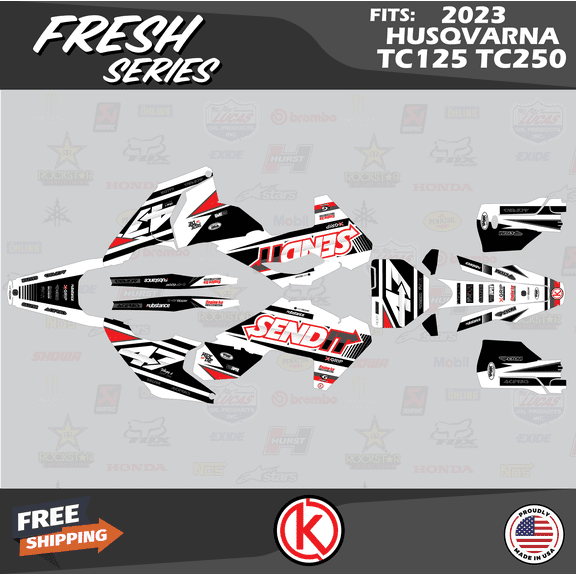 Kalair GFX Graphics Kit for Husqvarna MX 2 STROKE TC125 and TC250 (2023+) Fresh Series