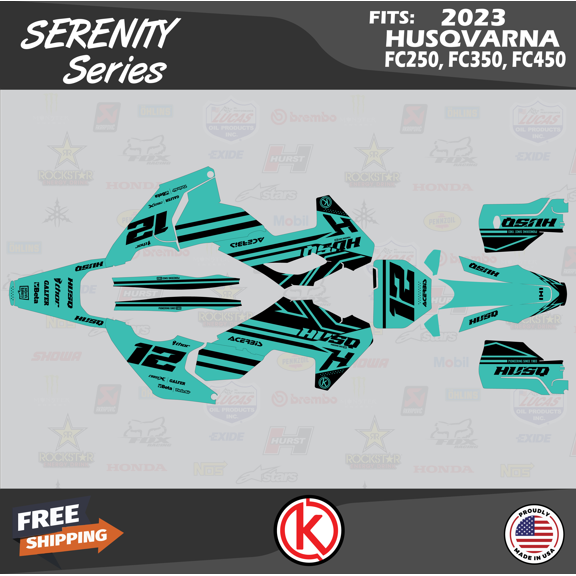 Kalair GFX Graphics Kit for Husqvarna MX 4 STROKE FC250,FC350 and FC450 (2023+) Serenity Series