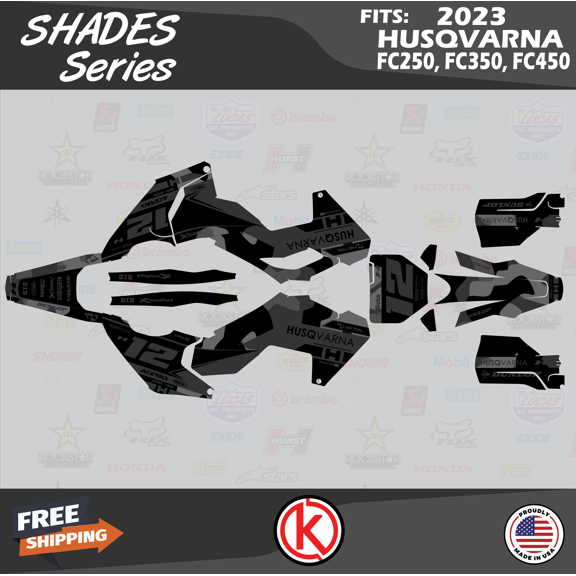 Kalair GFX Graphics Kit for Husqvarna MX 4 STROKE FC250,FC350 and FC450 (2023+) Shades Series