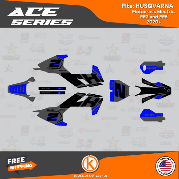Kalair GFX Graphics Kit for Husqvarna Motocross Electric E-Minis EE3 and EE5 (2020-2023) Ace Series