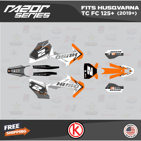 Kalair GFX Graphics Kit for Husqvarna TC125 TC250 FC250 FC350 FC450 (2019-2022) Razor Series