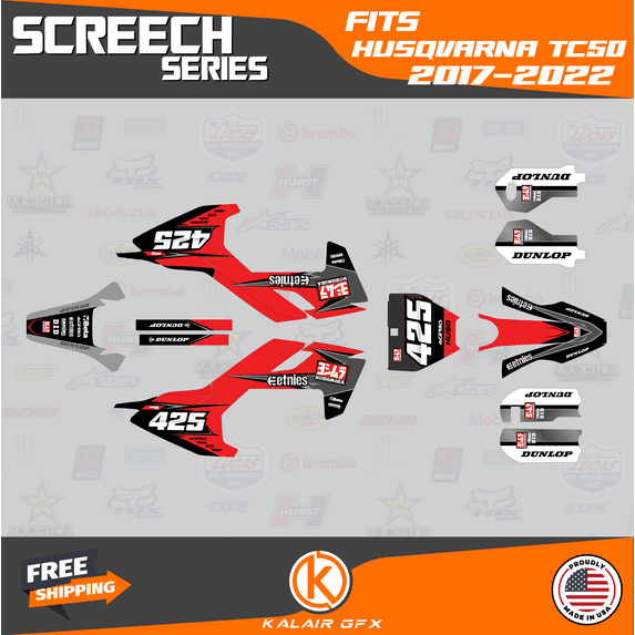 Kalair GFX Graphics Kit for Husqvarna TC50 (2017-2018) Screech Series