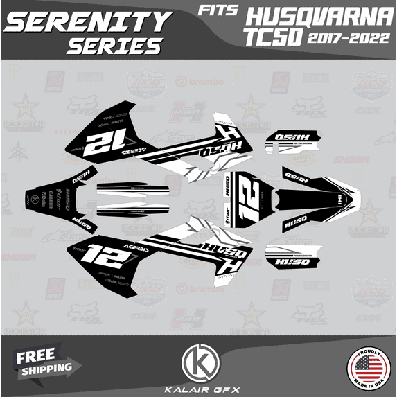 Kalair GFX Graphics Kit for Husqvarna TC50 (2017-2018) Serenity Series