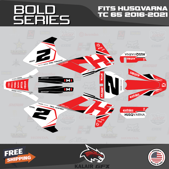 Kalair GFX Graphics Kit for Husqvarna TC65 (2016-2023) Bold Series