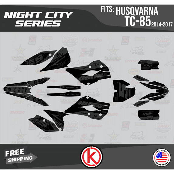 Kalair GFX Graphics Kit for Husqvarna TC85 (2014-2017) Night-city Series