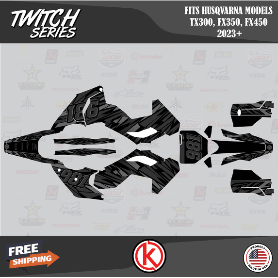 Kalair GFX Graphics Kit for Husqvarna TX300 FX350 FX450 (2023+) Twitch Series