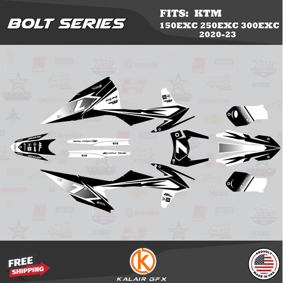 Kalair GFX Graphics Kit for KTM ENDURO 2-STROKE 150EXC,250EXC and 300EXC (2020-2023) Bolt Series