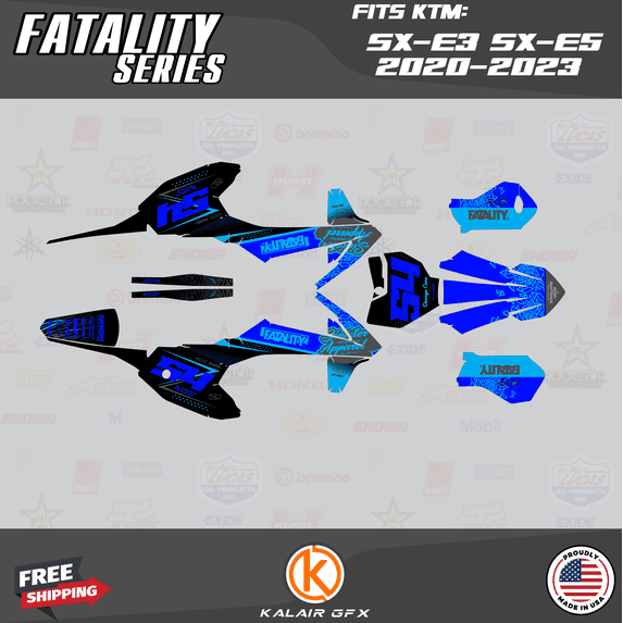 Kalair GFX Graphics Kit for KTM Electric Mini SX E5 and Mini SX E3 (2020-2023) Fatality Series