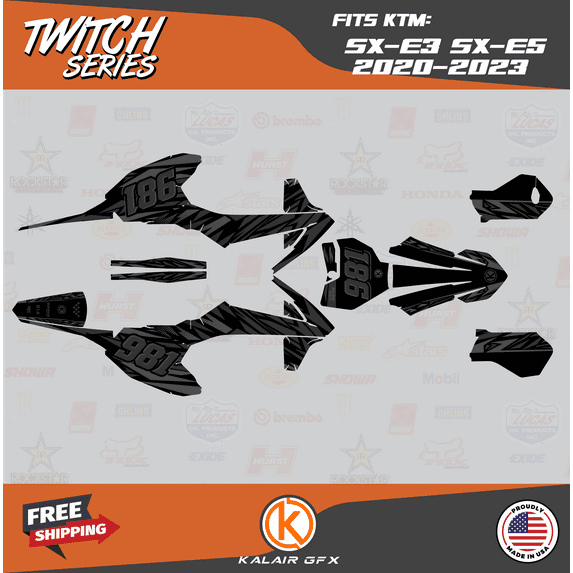 Kalair GFX Graphics Kit for KTM Electric Mini SX E5 and Mini SX E3 (2020-2023) Twitch Series