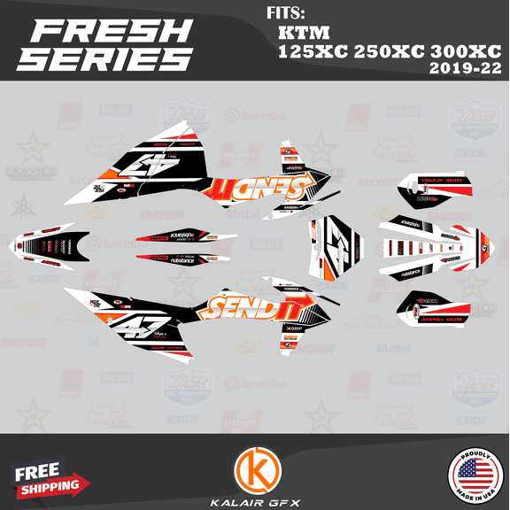Kalair GFX Graphics Kit for KTM Enduro 2-Stroke 125 XC, 250 XC and 300 XC (2019-2022) Fresh Series