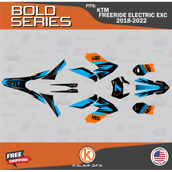 Kalair GFX Graphics Kit for KTM FREERIDE ELECTRIC EXC (2018-2023) Bold Series