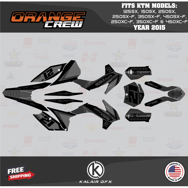 Kalair GFX Graphics Kit for KTM Motocross 2-STROKE 125SX,150SX and ...