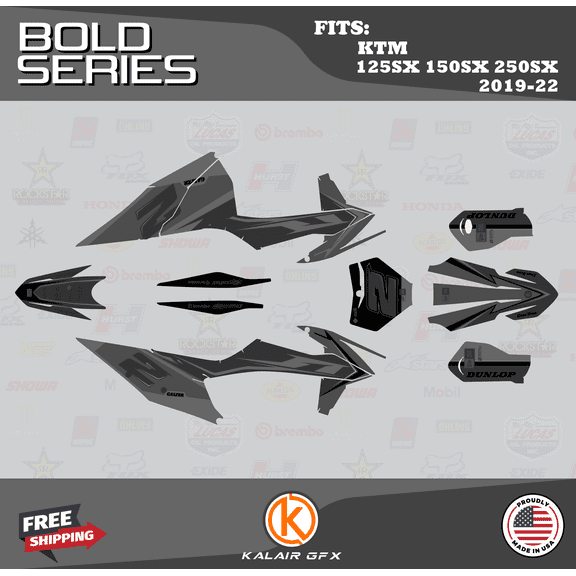 Kalair GFX Graphics Kit for KTM Motocross 2-Stroke 125SX,150SX and 250SX (2019-2022) Bold Series