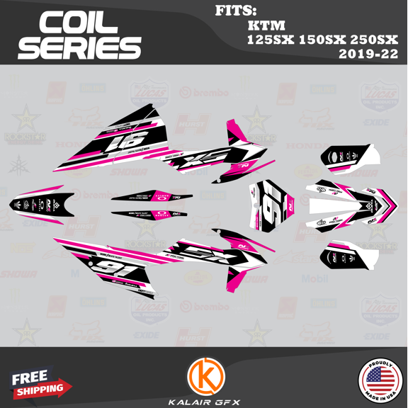 Kalair GFX Graphics Kit for KTM Motocross 2-Stroke 125SX,150SX and 250SX (2019-2022) Coil Series