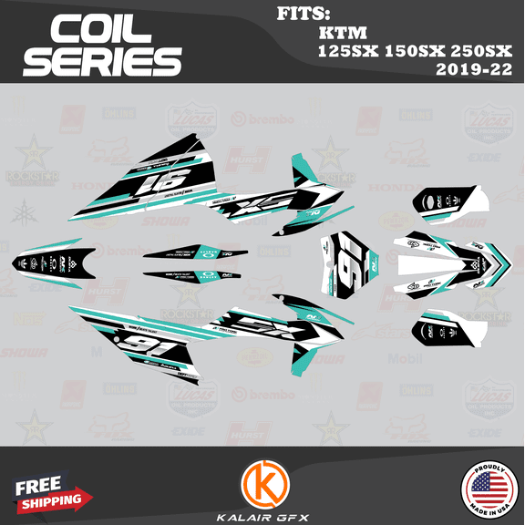 Kalair GFX Graphics Kit for KTM Motocross 2-Stroke 125SX,150SX and 250SX (2019-2022) Coil Series