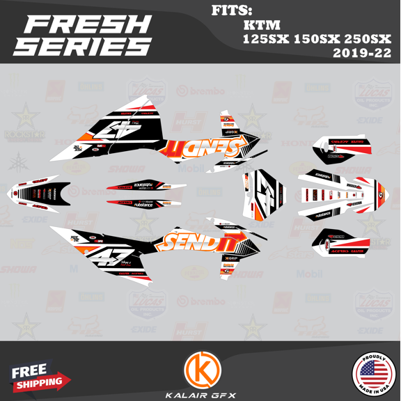 Kalair GFX Graphics Kit for KTM Motocross 2-Stroke 125SX,150SX and 250SX (2019-2022) Fresh Series