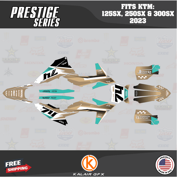 Kalair GFX Graphics Kit for KTM Motorcross 2-Stroke 125SX,250SX and 300SX (2023) Prestige Series