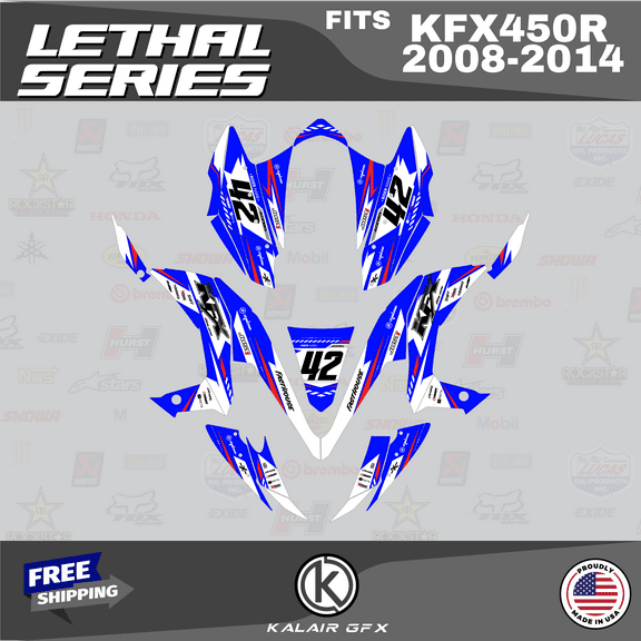 Kalair GFX Graphics Kit for Kawasaki ATV KFX 450R (2008-2014) Lethal Series