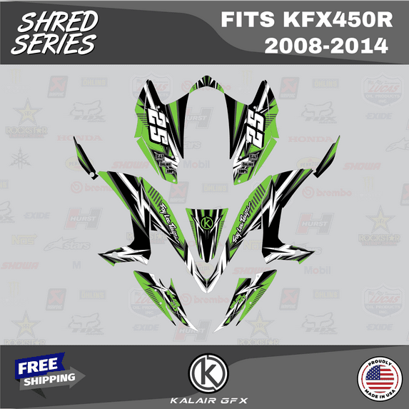 Kalair GFX Graphics Kit for Kawasaki ATV KFX 450R (2008-2014) Shred Series