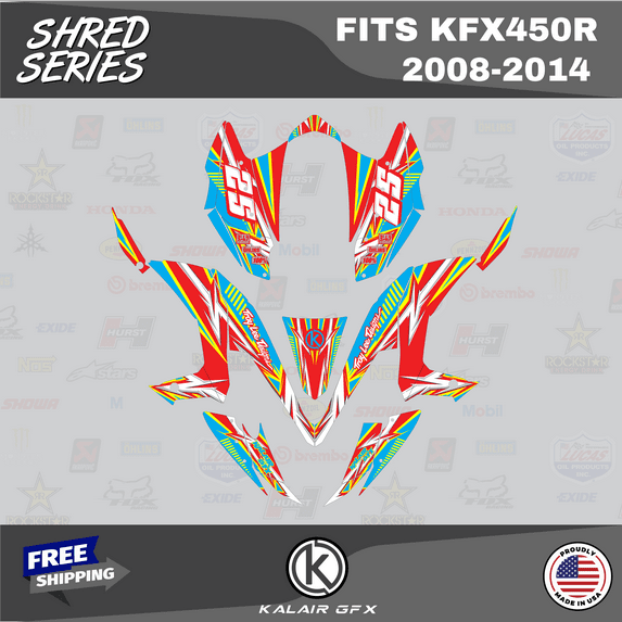 Kalair GFX Graphics Kit for Kawasaki ATV KFX 450R (2008-2014) Shred Series
