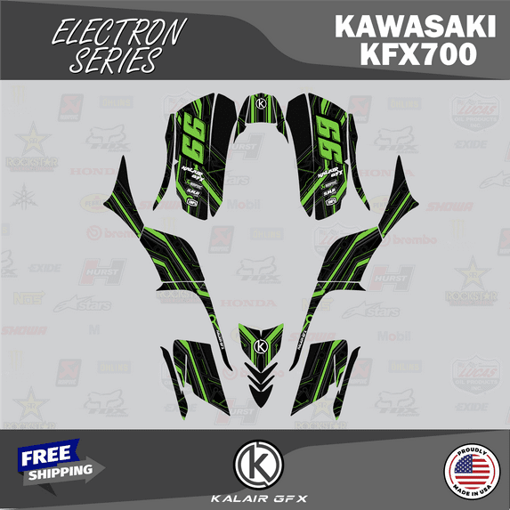 Kalair GFX Graphics Kit for Kawasaki ATV KFX 700 (2004-2009) Electron Series