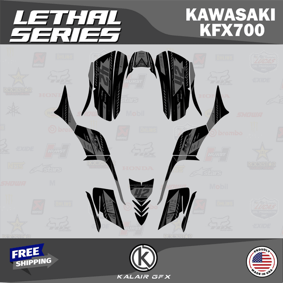 Kalair GFX Graphics Kit for Kawasaki ATV KFX 700 (2004-2009) Lethal Series
