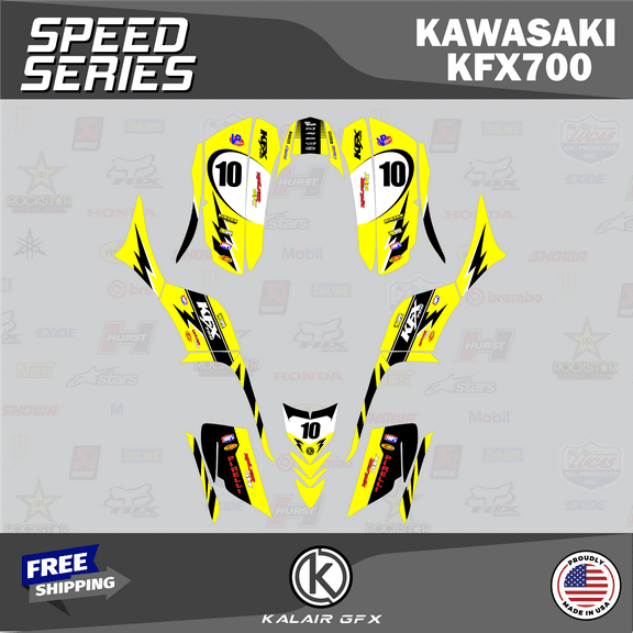 Kalair GFX Graphics Kit for Kawasaki ATV KFX 700 (2004-2009) Speed Series