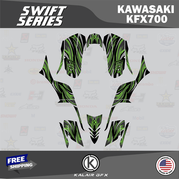 Kalair GFX Graphics Kit for Kawasaki ATV KFX 700 (2004-2009) Swift Series