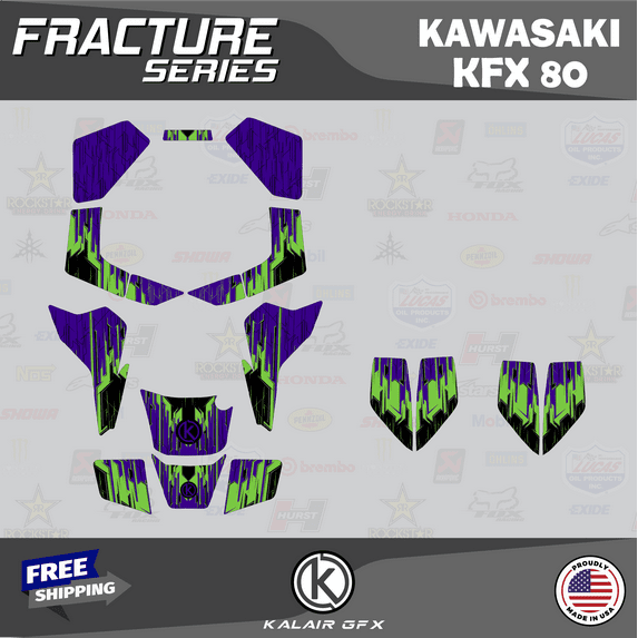 Kalair GFX Graphics Kit for Kawasaki ATV KFX 80 (2003-2006) Fracture Series