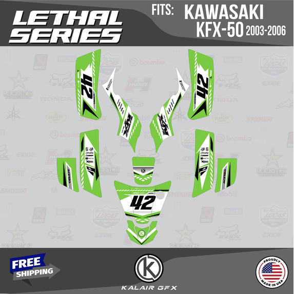 Kalair GFX Graphics Kit for Kawasaki ATV KFX50 (2003-2006) Lethal Series