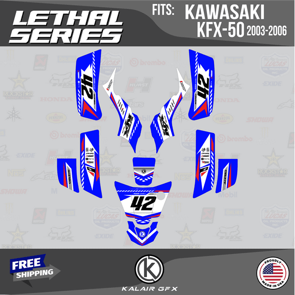 Kalair GFX Graphics Kit for Kawasaki ATV KFX50 (2003-2006) Lethal Series