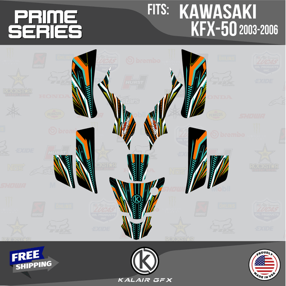Kalair GFX Graphics Kit for Kawasaki ATV KFX50 (2003-2006) Prime Series