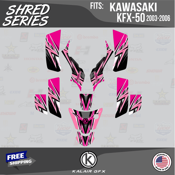 Kalair GFX Graphics Kit for Kawasaki ATV KFX50 (2003-2006) Shred Series