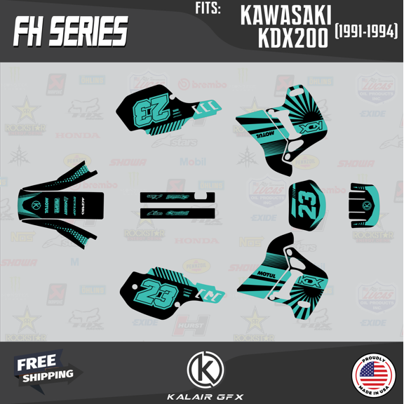 Kalair GFX Graphics Kit for Kawasaki KDX200 (1991-1994) Fh Series