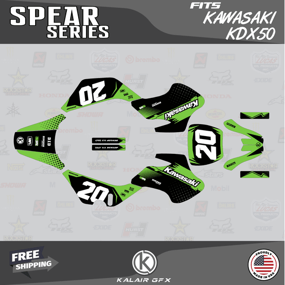 Kalair GFX Graphics Kit for Kawasaki KDX50 (All Years) Spear Series