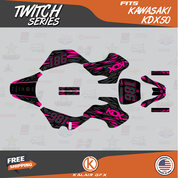 Kalair GFX Graphics Kit for Kawasaki KDX50 (All Years) Twitch Series