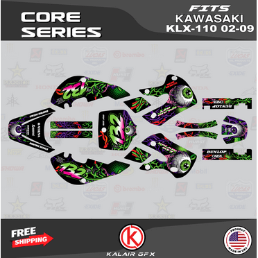 Kalair GFX Graphics Kit for Kawasaki KLX110 (2002-2009) Core Series