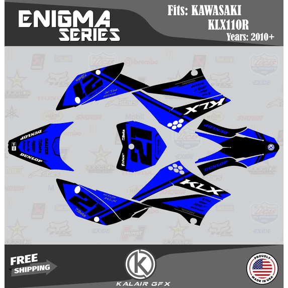 Kalair GFX Graphics Kit for Kawasaki KLX110 (2010-2023) Enigma Series