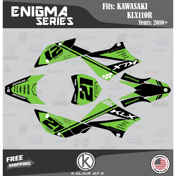 Kalair GFX Graphics Kit for Kawasaki KLX110 (2010-2023) Enigma Series