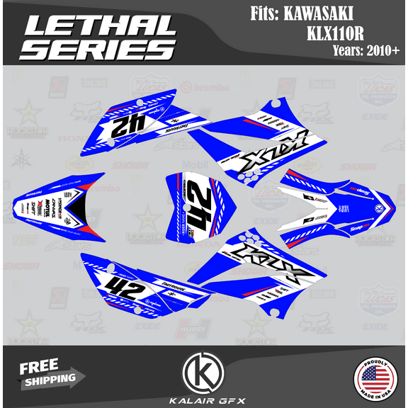 Kalair GFX Graphics Kit for Kawasaki KLX110 (2010-2023) Lethal Series