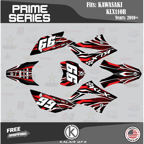 Kalair GFX Graphics Kit for Kawasaki KLX110 (2010-2023) Prime Series