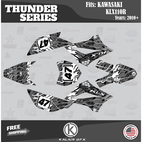 Kalair GFX Graphics Kit for Kawasaki KLX110 (2010-2023) Thunder Series