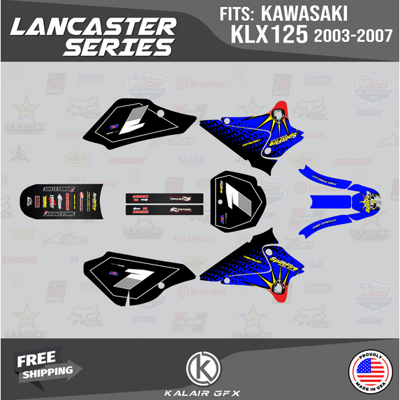 Kalair GFX Graphics Kit for Kawasaki KLX125 (2003-2007) Lancaster Series