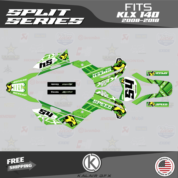 Kalair GFX Graphics Kit for Kawasaki KLX140 (2008-2018) Split Series